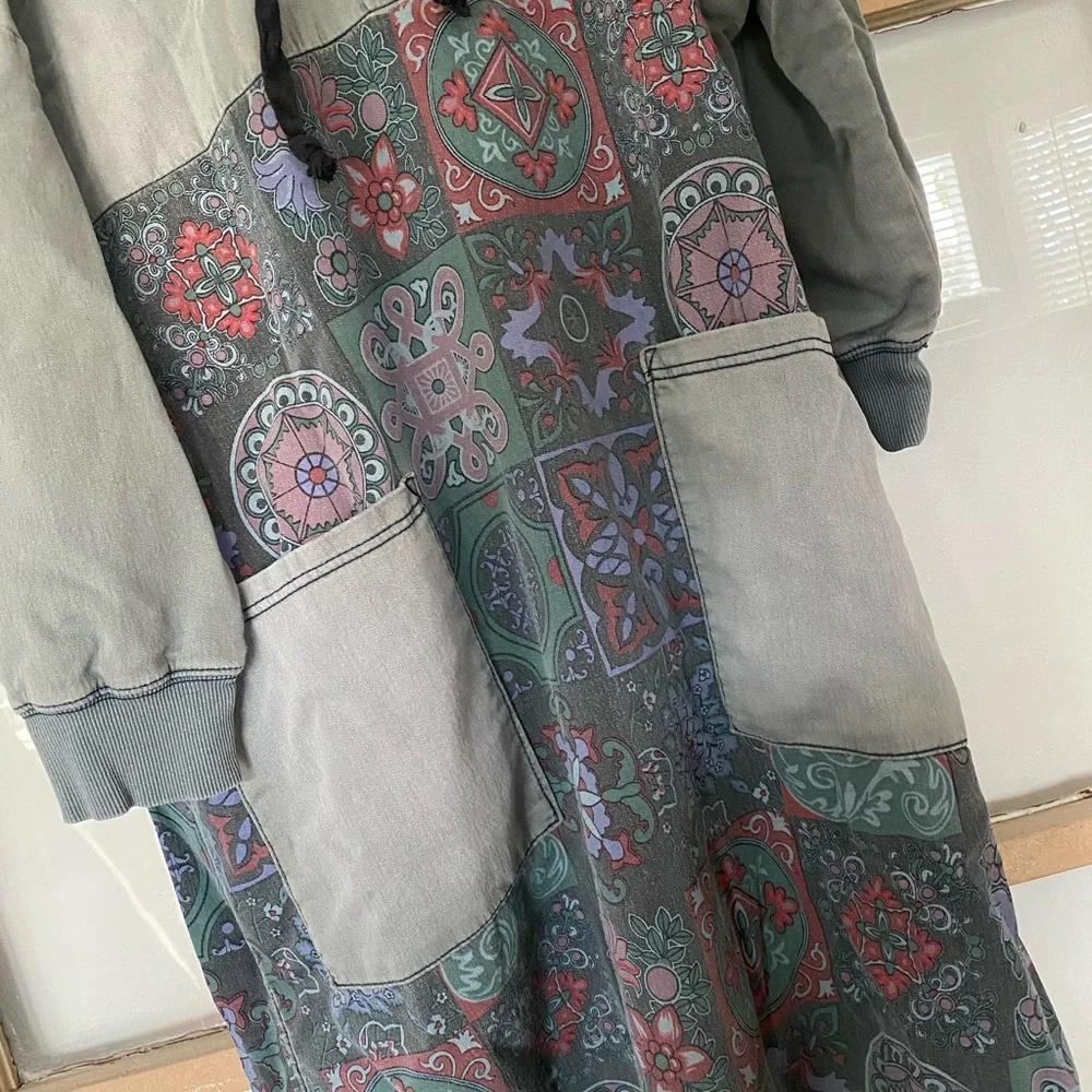 SURF PONCHO/KOREAN SWEATSHIRT DRESS w/ POCKETS & pretty design! Worn once⚡️EUC⚡️ - Picture 2 of 13